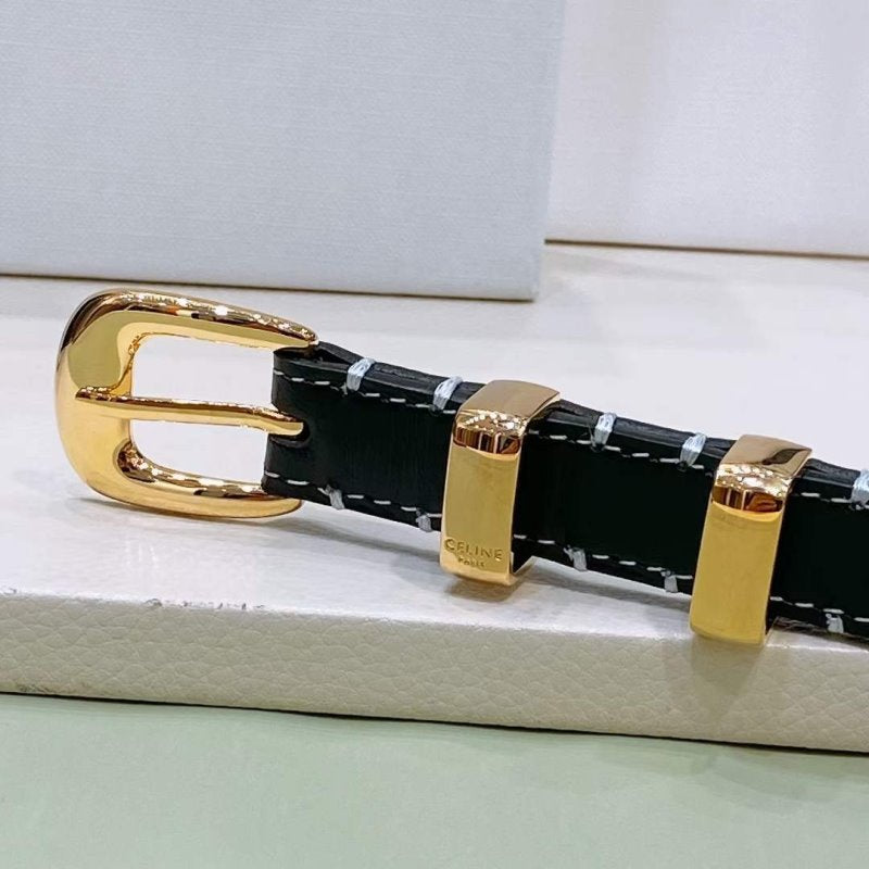 Celine Round Buckle Leather Belt WB001132