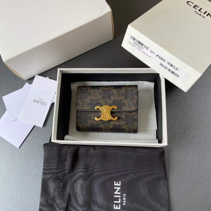 Celine Triomphe Leather Wallet WB001295