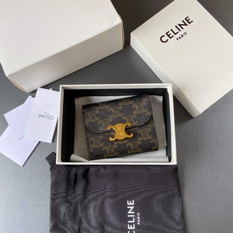 Celine Triomphe Leather Wallet WB001296
