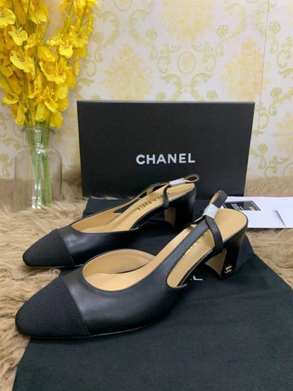 Chanel  Black Heeled Sandals SHS02560