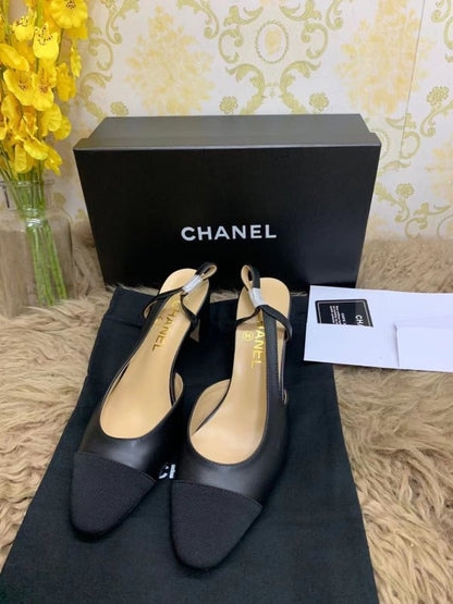 Chanel  Black Heeled Sandals SHS02560