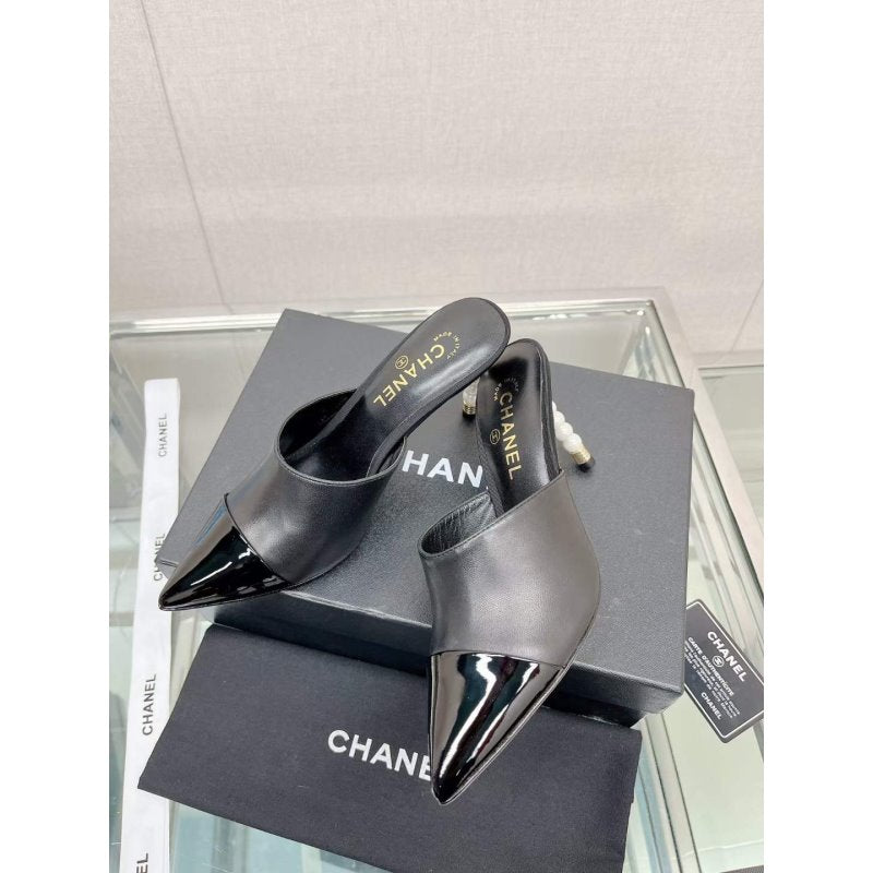 Chanel Coco Pointy Heeled Slippers SHS05458