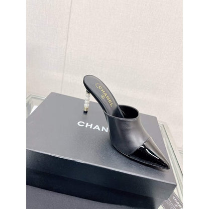 Chanel Coco Pointy Heeled Slippers SHS05458