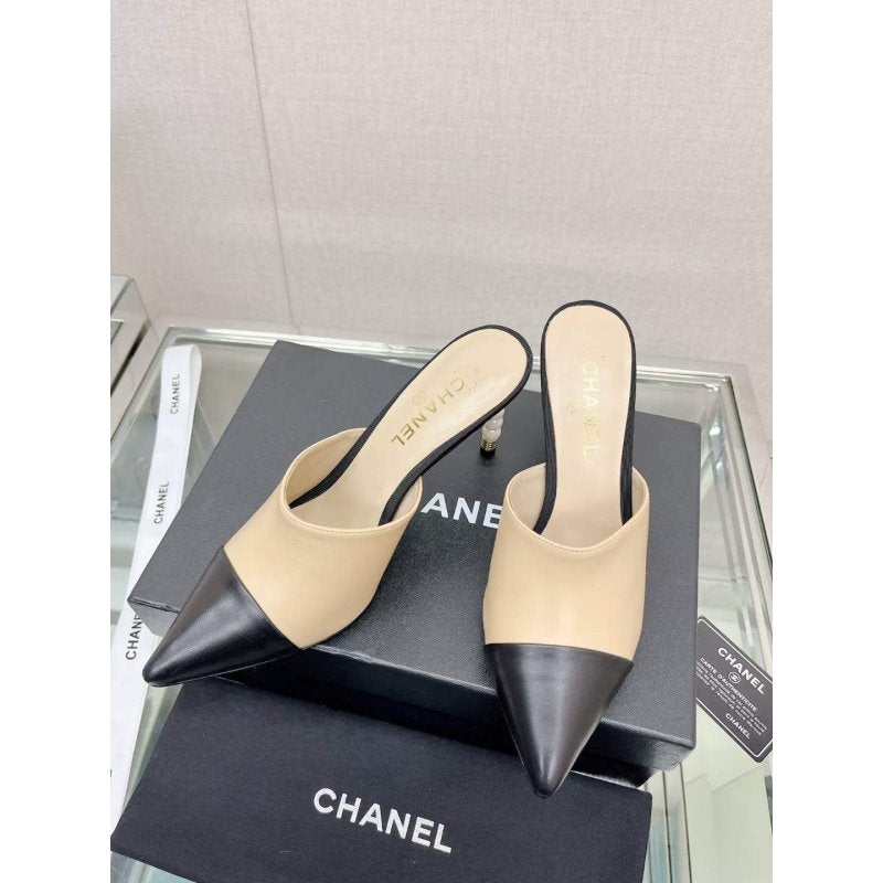 Chanel Coco Pointy Heeled Slippers SHS05459