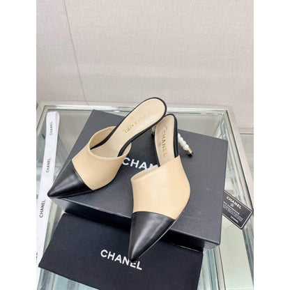 Chanel Coco Pointy Heeled Slippers SHS05459