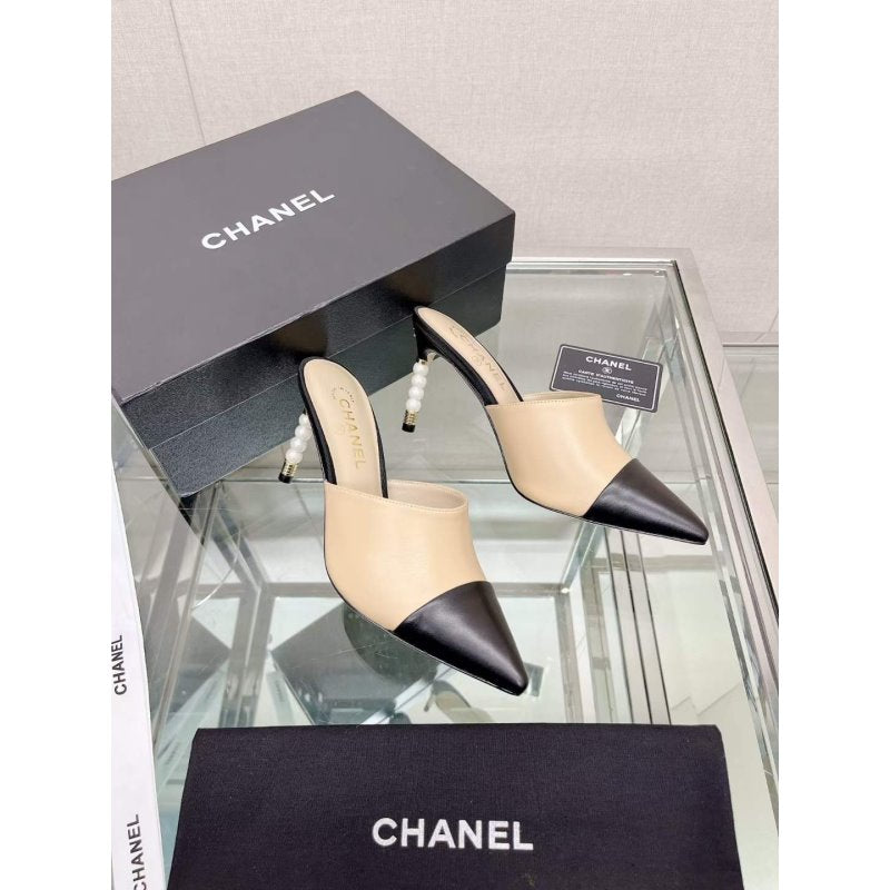 Chanel Coco Pointy Heeled Slippers SHS05459