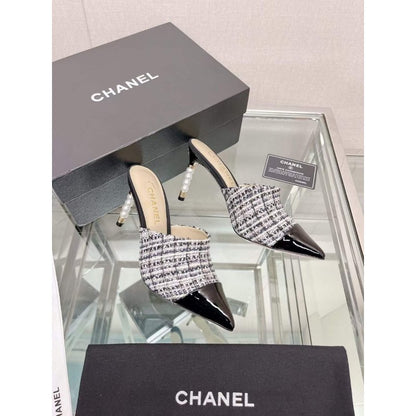 Chanel Coco Pointy Heeled Slippers SHS05460