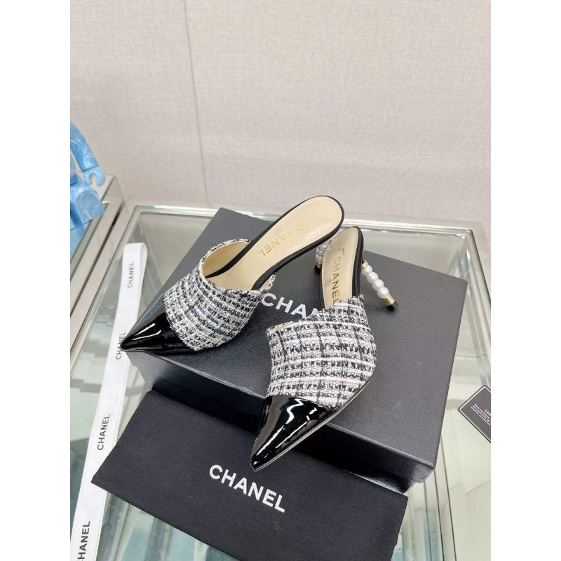 Chanel Coco Pointy Heeled Slippers SHS05460