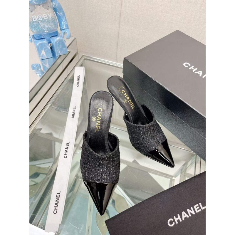 Chanel Coco Pointy Heeled Slippers SHS05461