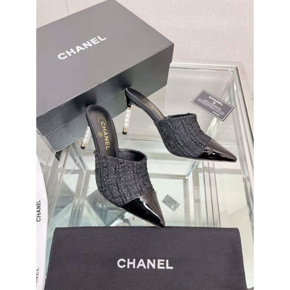 Chanel Coco Pointy Heeled Slippers SHS05461