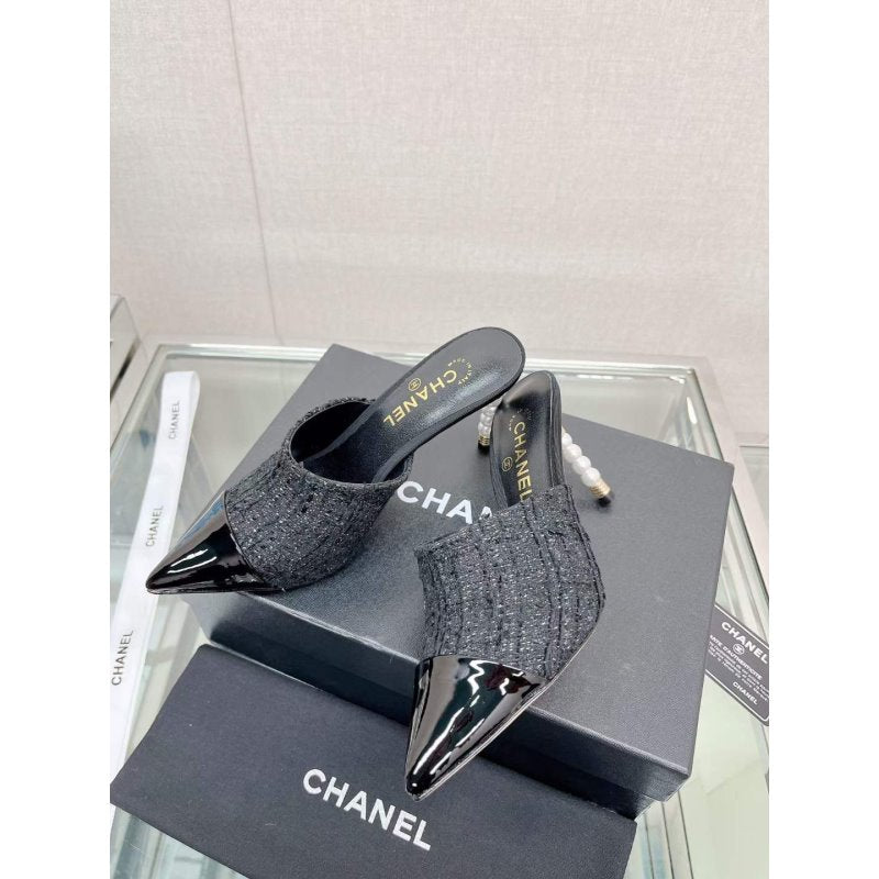 Chanel Coco Pointy Heeled Slippers SHS05461