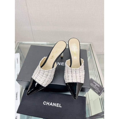 Chanel Coco Pointy Heeled Slippers SHS05462