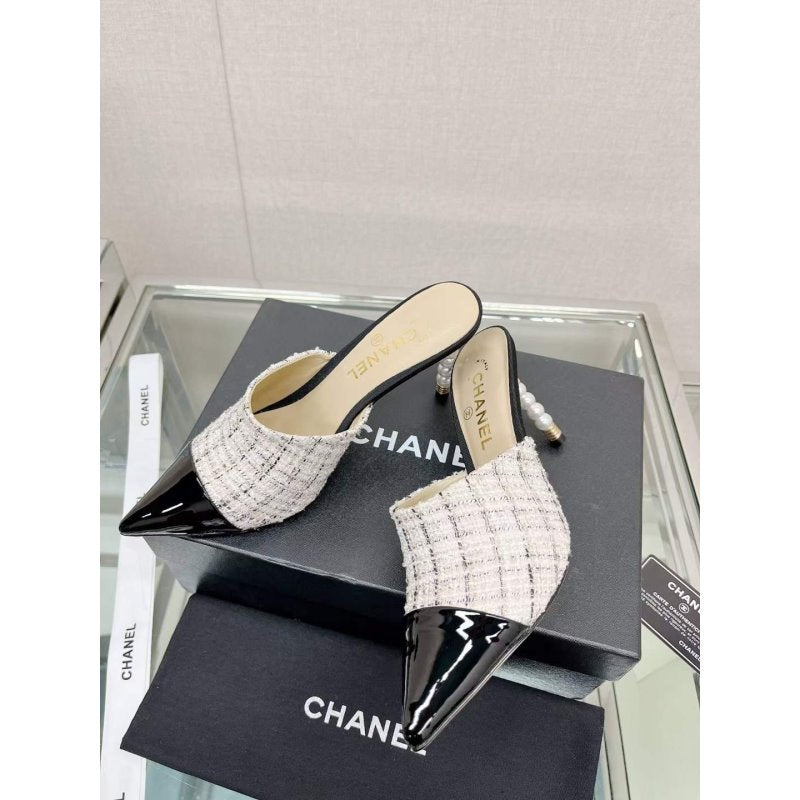 Chanel Coco Pointy Heeled Slippers SHS05462