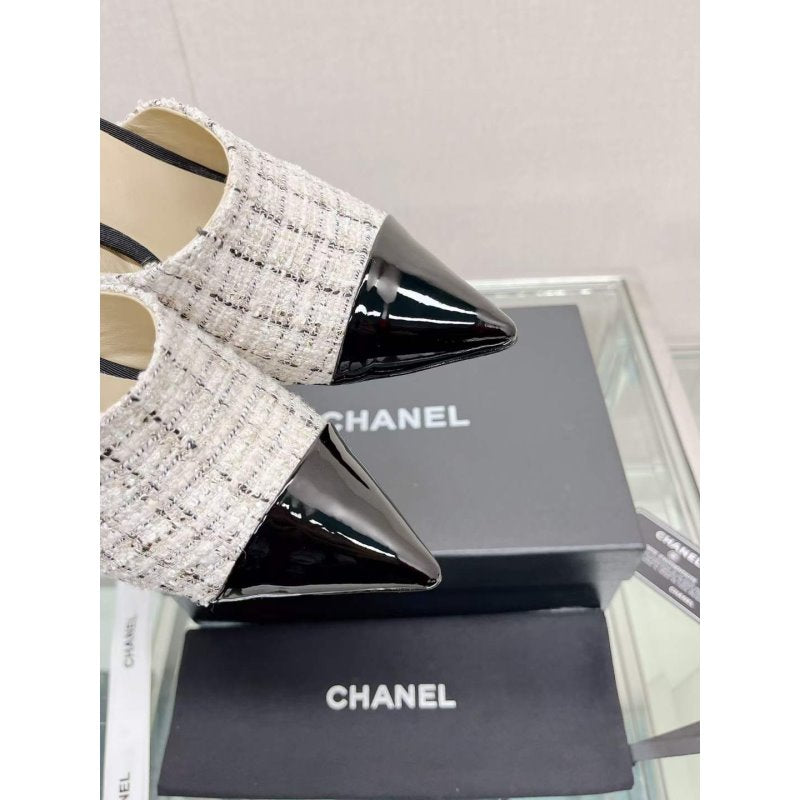 Chanel Coco Pointy Heeled Slippers SHS05462