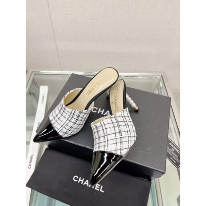 Chanel Coco Pointy Heeled Slippers SHS05463