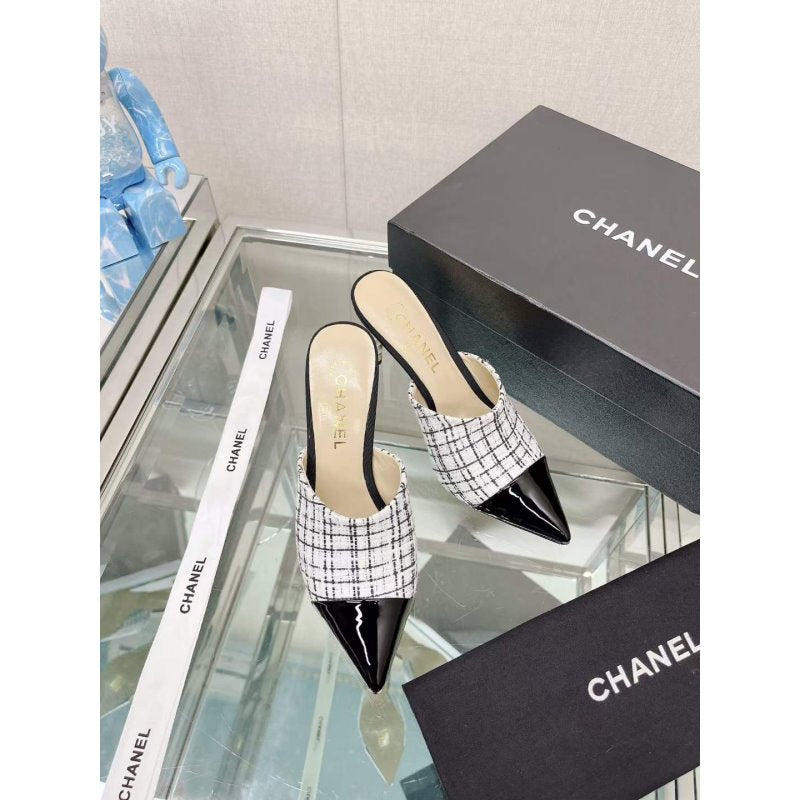 Chanel Coco Pointy Heeled Slippers SHS05463