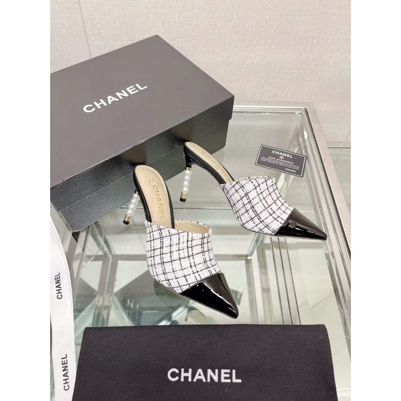 Chanel Coco Pointy Heeled Slippers SHS05463