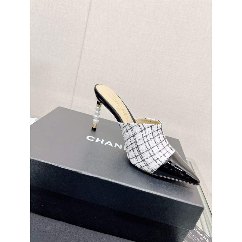 Chanel Coco Pointy Heeled Slippers SHS05463