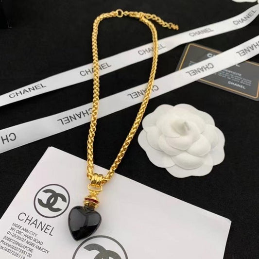 Chanel Heart Acryilc Necklace JWL00737