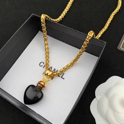 Chanel Heart Acryilc Necklace JWL00737