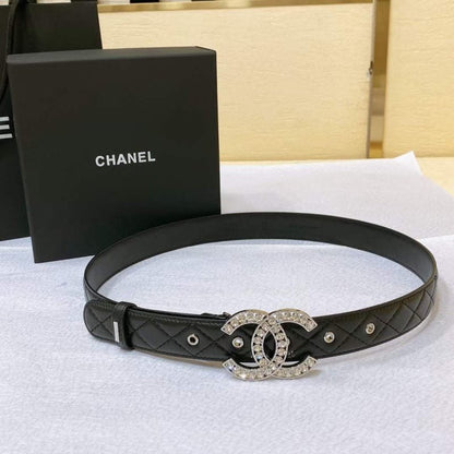 Chanel Rhinstone CC Cowhide Belt WB001176