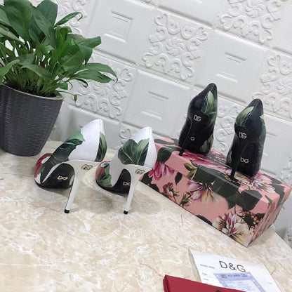 Dolce and Gabbana Flower Print Heel Single Shoes SHS05378