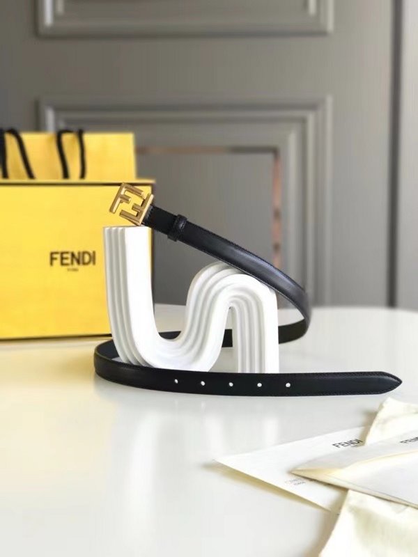 Fendi Black FF Stud Leather Belt WLB01252