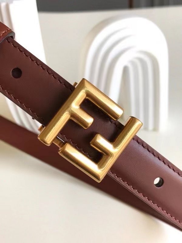 Fendi Brown FF Stud Leather Belt WLB01253