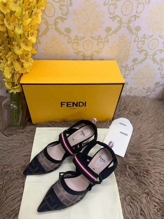 Fendi Brown Heeled Sandals SHS02557