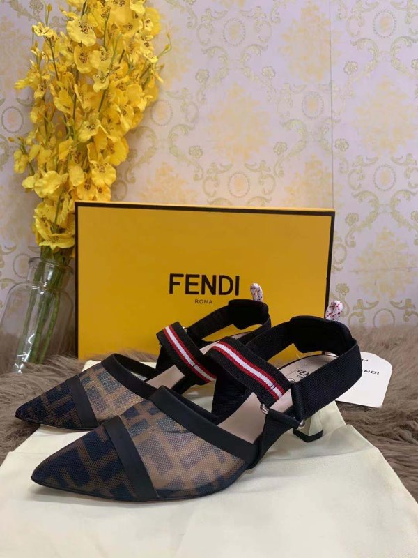 Fendi Brown Heeled Sandals SHS02557