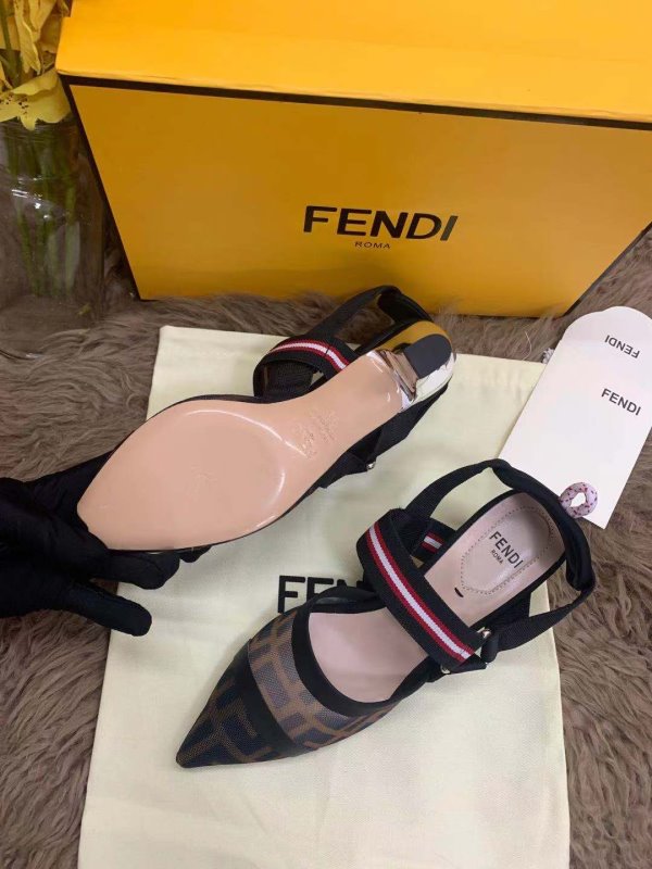 Fendi Brown Heeled Sandals SHS02557