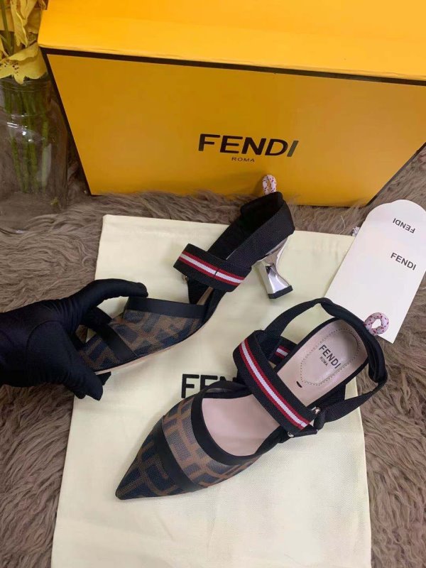 Fendi Brown Heeled Sandals SHS02557