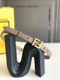 Fendi Gray FF Stud Leather Belt WLB01254