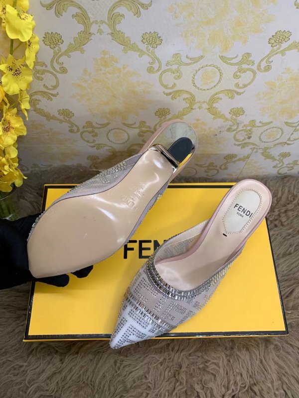 Fendi Gray Heeled Sandals SHS02530