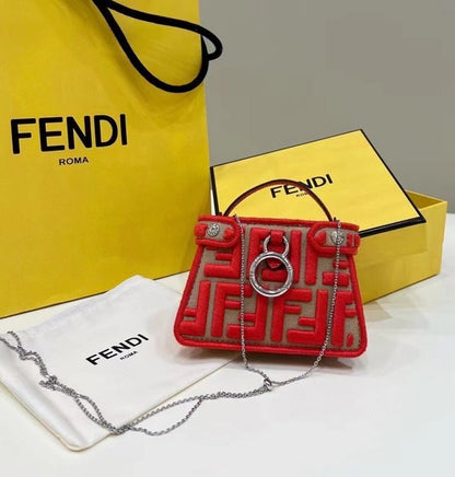 Fendi Red Peekaboo Mini Bag BFND9942