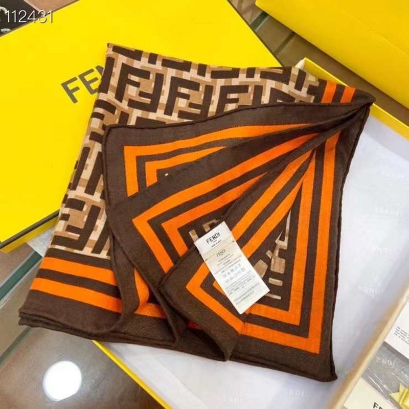 Fendi Wool Cashmere Square Scarf SS001039