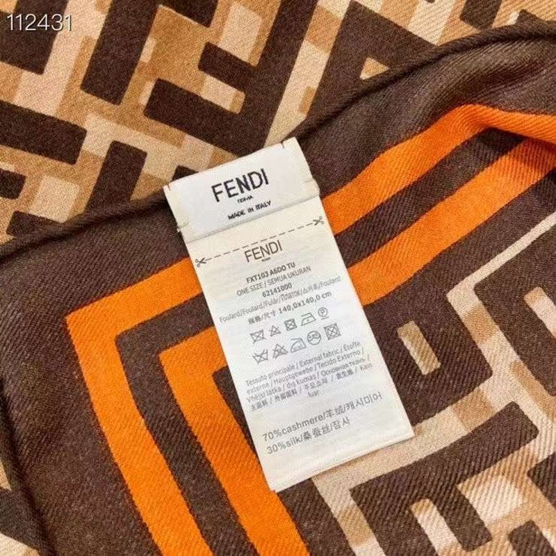 Fendi Wool Cashmere Square Scarf SS001039