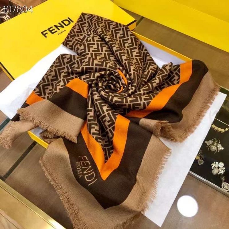 Fendi Wool Cashmere Square Scarf SS001040