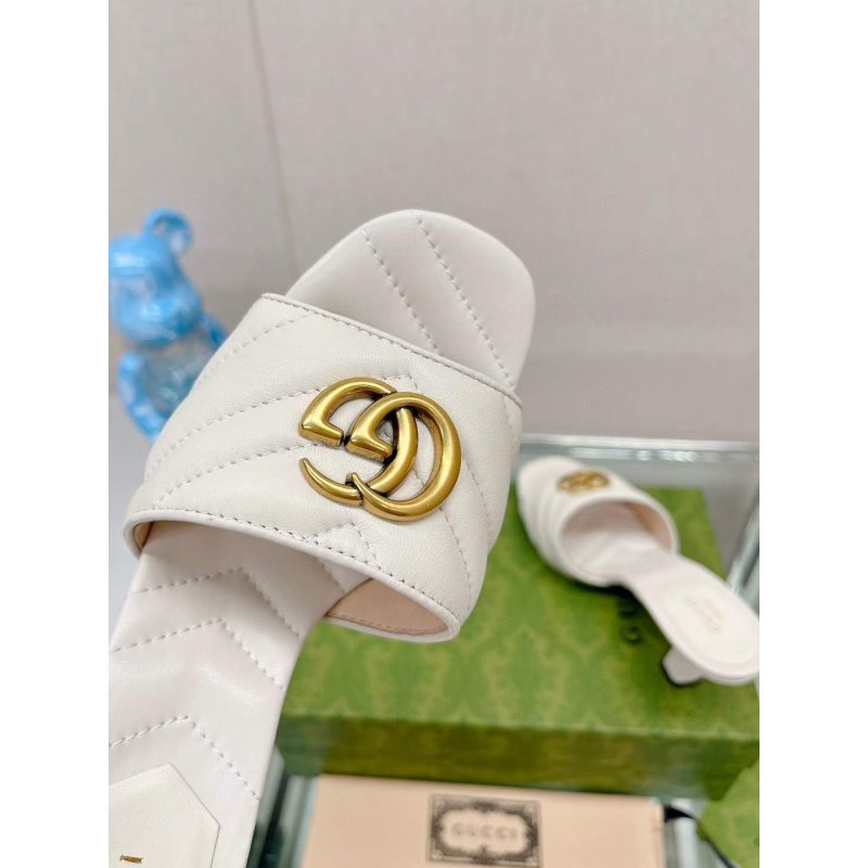 Gucci G Buckle Heeled Slippers  SHS05103