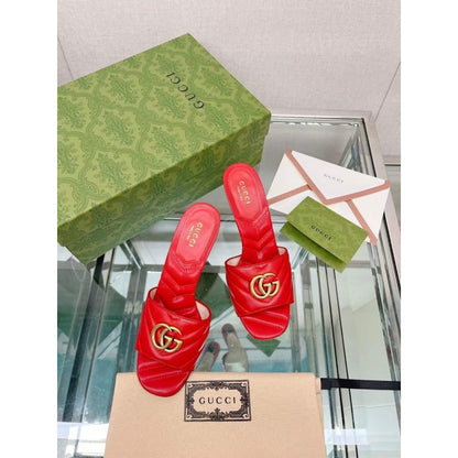 Gucci G Buckle Heeled Slippers  SHS05104