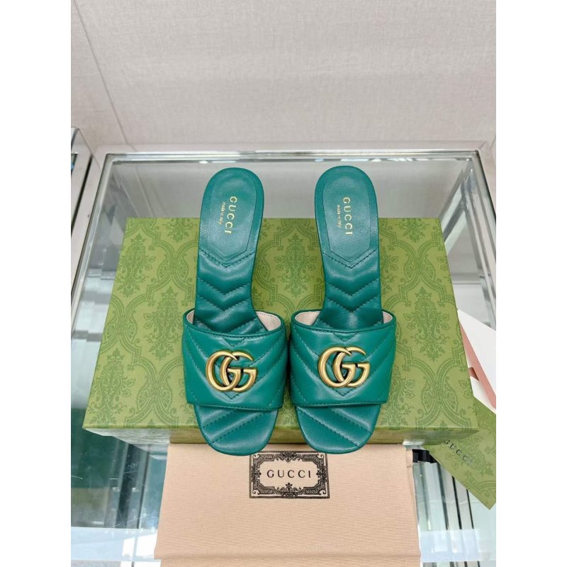 Gucci G Buckle Heeled Slippers  SHS05105