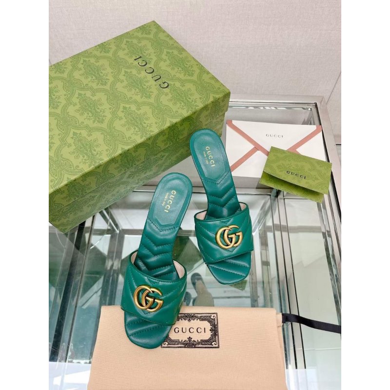 Gucci G Buckle Heeled Slippers  SHS05105