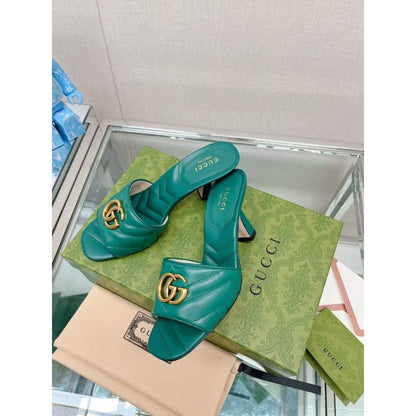 Gucci G Buckle Heeled Slippers  SHS05105