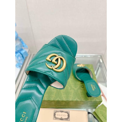 Gucci G Buckle Heeled Slippers  SHS05105