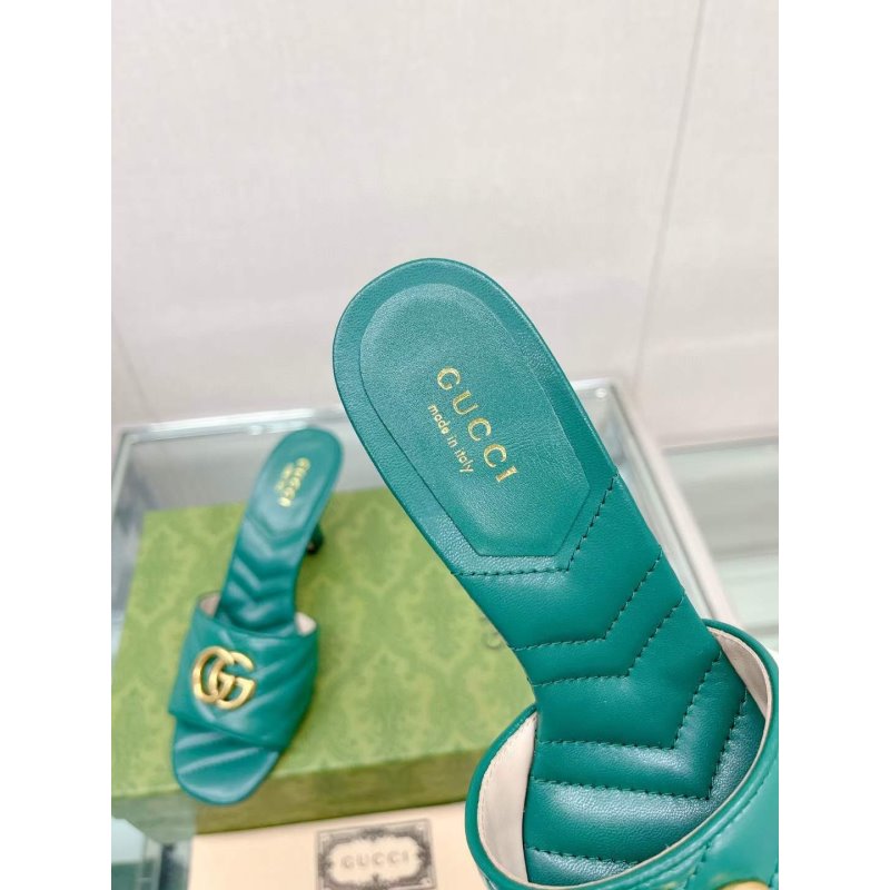 Gucci G Buckle Heeled Slippers  SHS05105