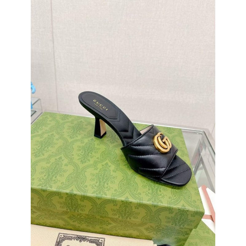 Gucci G Buckle Heeled Slippers  SHS05106