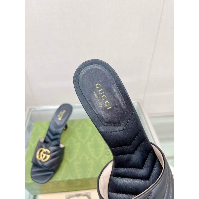 Gucci G Buckle Heeled Slippers  SHS05106