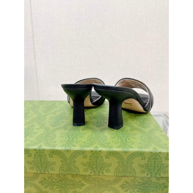 Gucci G Buckle Heeled Slippers  SHS05106