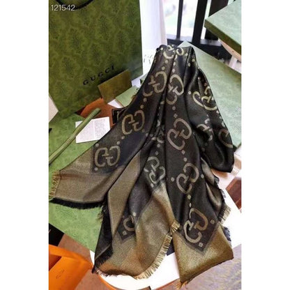 Gucci Muberry Silk and Wool Scarf SS001057