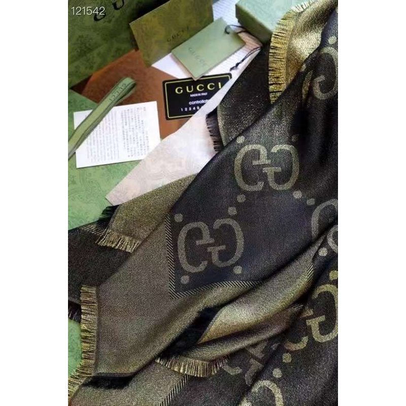 Gucci Muberry Silk and Wool Scarf SS001057